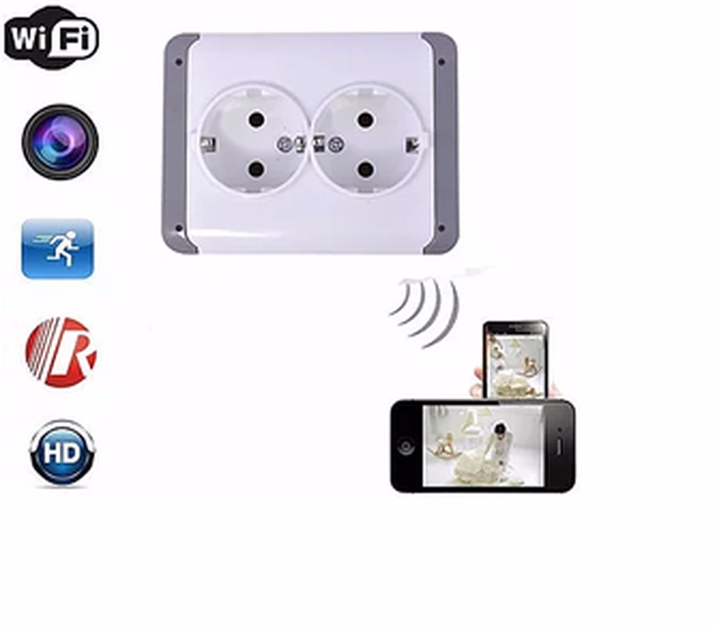 Duvar Prizi WiFi Gizli Kamera Full HD Canlı İzleme ve Kayıt